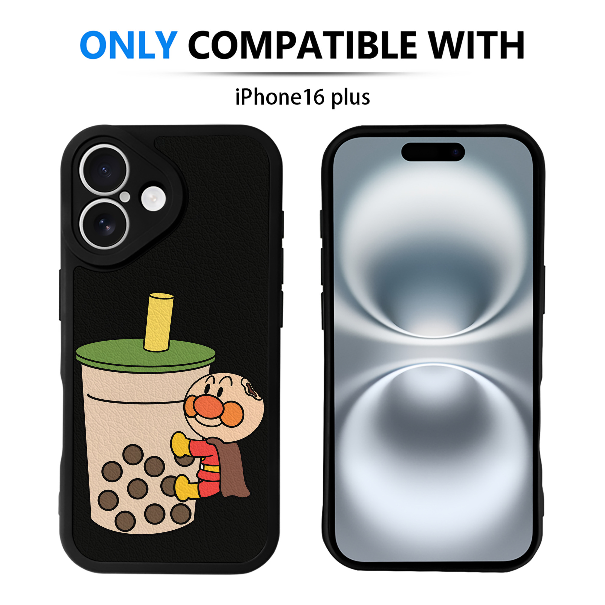 （画像用） アンパンマン Anpanman 【iPhone 16シリーズ対応】シリコンスマホケース（レザー調） 材質：シリコン